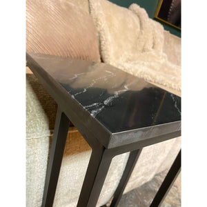 Side Table – Black Marble Top, Metal Frame, Compact Design – Nova | Starfurn