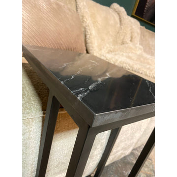 Side Table – Black Marble Top, Metal Frame, Compact Design – Nova | Starfurn