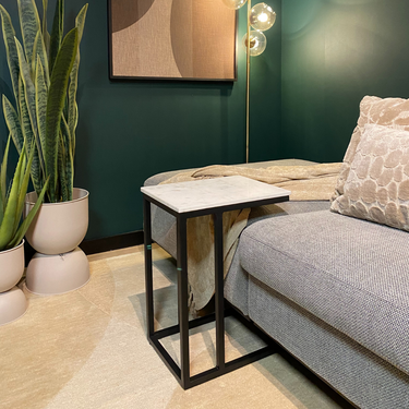 Side Table – White Marble Top, Black Metal Frame, Modern Design – Nova | Starfurn