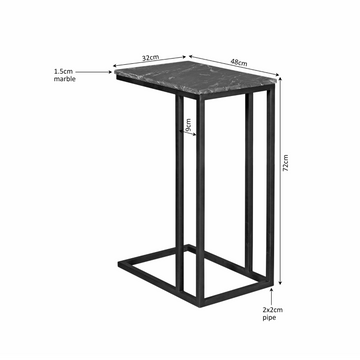 Beistelltisch – Schwarze Marmorplatte, Metallrahmen, Lackierte Oberfläche – Slider | Starfurn