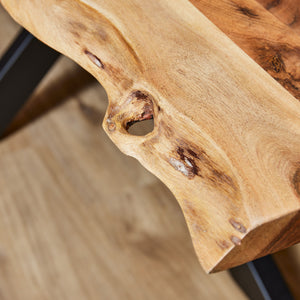 Dining Table – Live Edge Design, Solid Acacia Wood, Metal Matrix Frame | Starfurn
