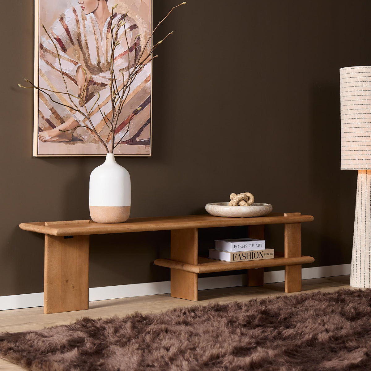 TV Unit – Modern Design, Natural Colour, Mango Wood – Lina | Starfurn