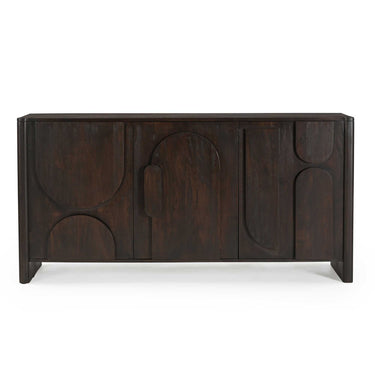 Sideboard - Mangoholz Braun, Organische Fronten, Geräumiger Stauraum, 160 cm – Zana | Starfurn