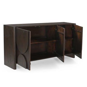 Sideboard - Mangoholz Braun, Organische Fronten, Geräumiger Stauraum, 160 cm – Zana | Starfurn