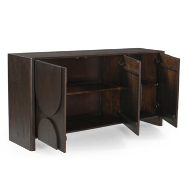 Sideboard - Mangoholz Braun, Organische Fronten, Geräumiger Stauraum, 160 cm – Zana | Starfurn
