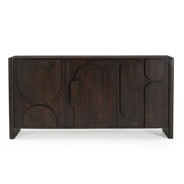 Sideboard - Mangoholz Braun, Organische Fronten, Geräumiger Stauraum, 160 cm – Zana | Starfurn