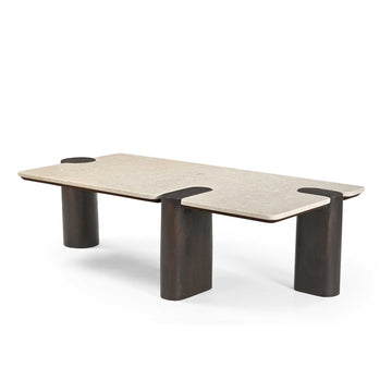 Coffee Table - Marble Tabletop, Mango Wood Frame, Modern Design - Maeve | Starfurn