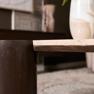Coffee Table - Marble Tabletop, Mango Wood Frame, Modern Design - Maeve | Starfurn
