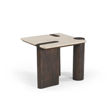 Side Table – Brown Marble Top, Marble Material, Modern Design – Maeve | Starfurn