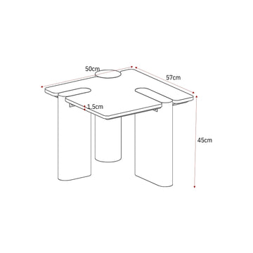 Side Table – Brown Marble Top, Marble Material, Modern Design – Maeve | Starfurn