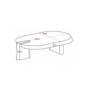 Coffee Table - Mango Wood, Brown, Wide Legs - Rava | Starfurn
