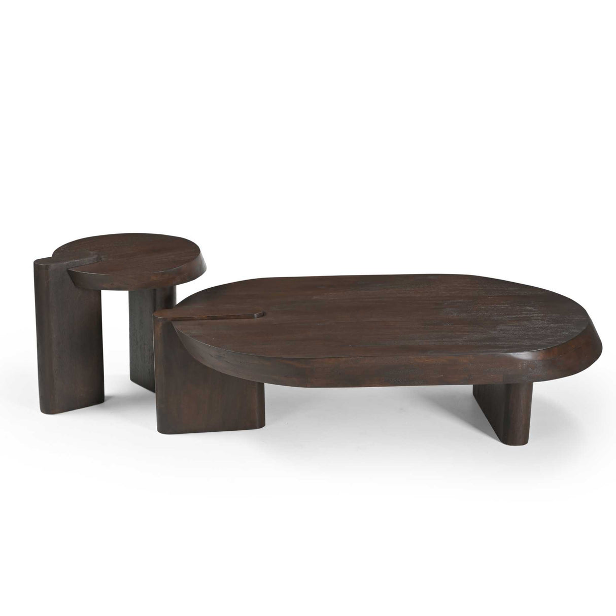 Couchtisch – Mangoholz, Braune Farbe, Breite Beine – Rava | Starfurn