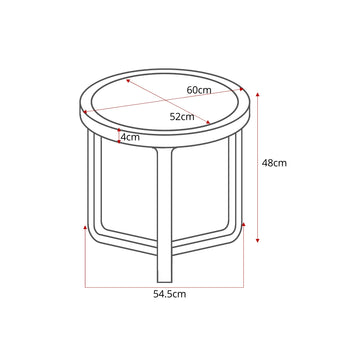 Side Table – Mango Wood, Travertine Top, Round Tabletop – Morris | Starfurn