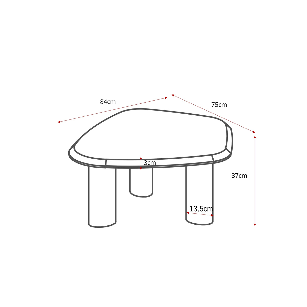 Couchtisch – Natur Mangoholz, Marmor Platte, Organische Form 84 cm – Nuvé | Starfurn
