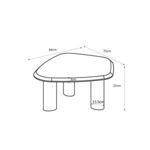 Couchtisch – Natur Mangoholz, Marmor Platte, Organische Form 84 cm – Nuvé | Starfurn