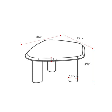 Couchtisch – Natur Mangoholz, Marmor Platte, Organische Form 84 cm – Nuvé | Starfurn