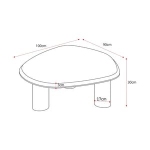 Coffee Table - Botticino Marble, Organic Shape, Solid Wood Legs - Nuvé | Starfurn