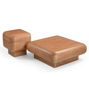 Beistelltisch – Natur Mangoholz, Abgerundete Ecken, Massives Design, 45 cm - Fedde | Starfurn