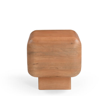 Side Table – Mango Wood, Natural Finish, Rounded Edges – Fedde | Starfurn