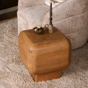 Beistelltisch – Natur Mangoholz, Abgerundete Ecken, Massives Design, 45 cm - Fedde | Starfurn