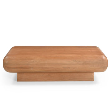 Couchtisch – Natur Mangoholz, Abgerundete Ecken, Massives Design 120 cm – Fedde | Starfurn