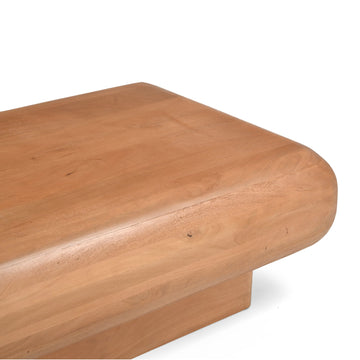 Couchtisch – Natur Mangoholz, Abgerundete Ecken, Massives Design 120 cm – Fedde | Starfurn