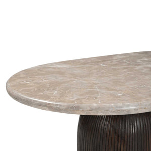 Couchtisch – Marmorplatte, Mangoholz, Rillenstruktur – Noel | Starfurn
