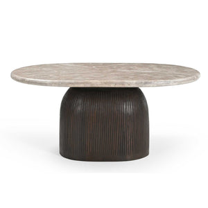 Couchtisch – Marmorplatte, Mangoholz, Rillenstruktur – Noel | Starfurn