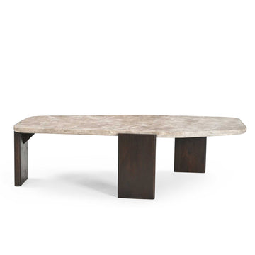 Couchtisch – Marmor Tischplatte, Mangoholz Gestell, Modernes Design – Silva | Starfurn