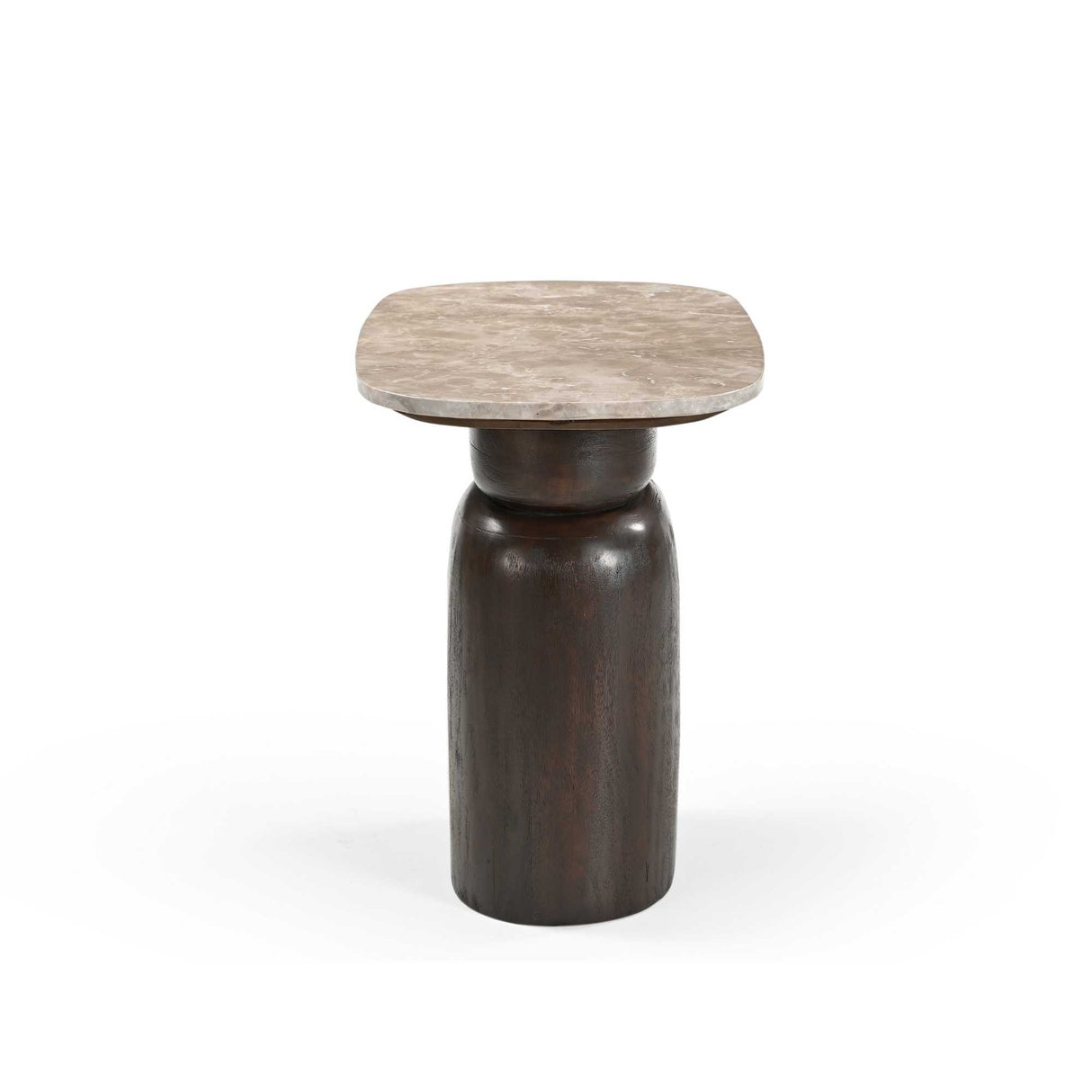 Beistelltisch – Modernes Design, Braunton, Mangoholz und Marmor – Silva | Starfurn