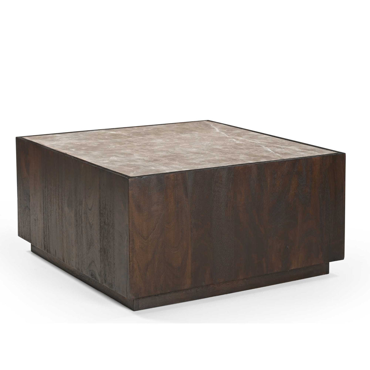 Coffee Table – Modern Design, Brown Tones, Marble and Mango Wood – Moos | Starfurn