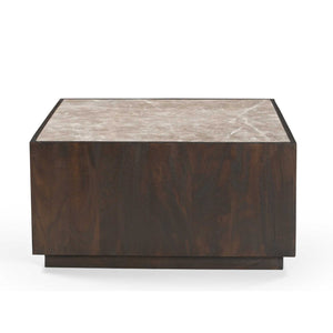 Coffee Table – Modern Design, Brown Tones, Marble and Mango Wood – Moos | Starfurn