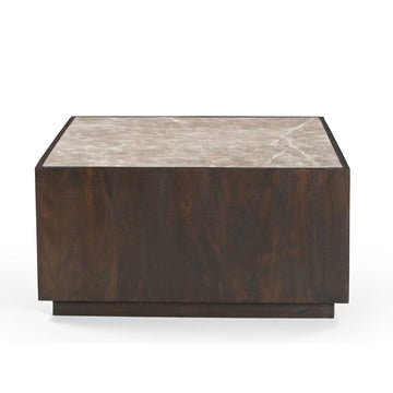 Couchtisch – Modernes Design, Braunton, Marmor und Mangoholz – Moos | Starfurn
