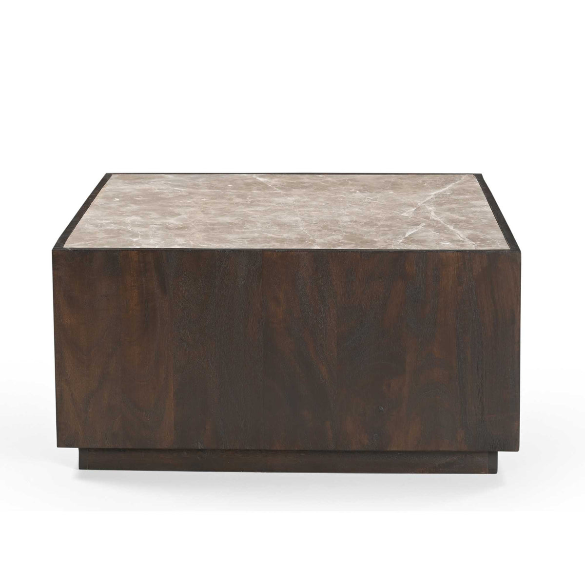 Coffee Table – Modern Design, Brown Tones, Marble and Mango Wood – Moos | Starfurn