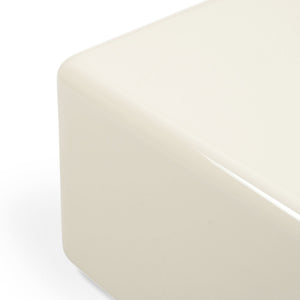 Coffee table – Glossy White, Rounded Corners, Square Shape – Elias | Starfurn