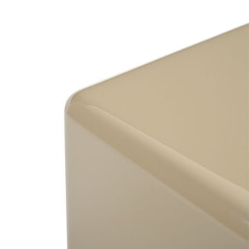 Couchtisch – Beige Farbe, Glänzende Oberfläche, Abgerundete Ecken – Elias | Starfurn