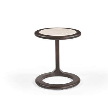 Beistelltisch – Modernes Design, Braunton, Mangoholz und Travertin – Vinn | Starfurn