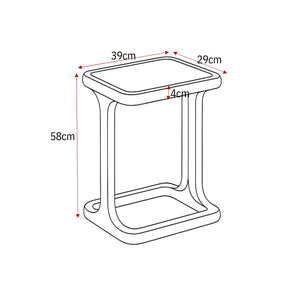 Side Table – Modern Design, Brown Tone, Mango Wood and Travertine – Arvid | Starfurn
