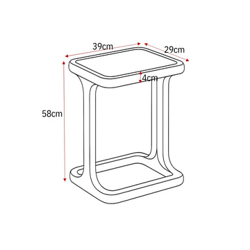 Side Table – Modern Design, Brown Tone, Mango Wood and Travertine – Arvid | Starfurn