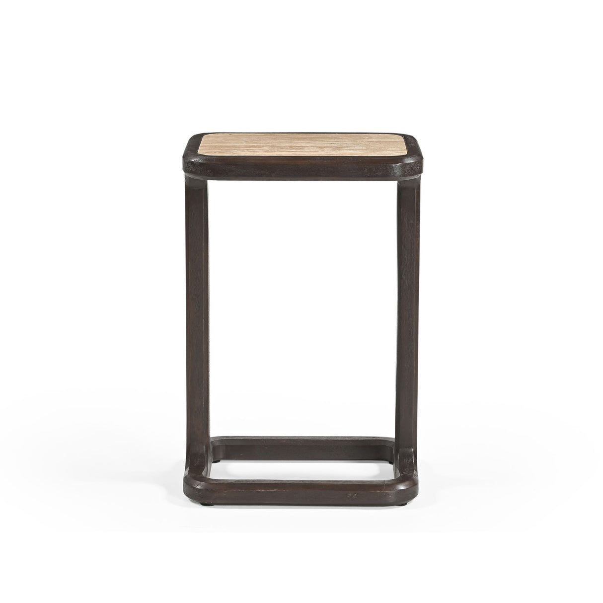Beistelltisch – Modernes Design, Braunton, Mangoholz und Travertin – Arvid | Starfurn