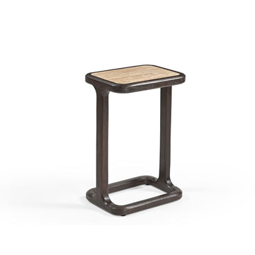Beistelltisch – Modernes Design, Braunton, Mangoholz und Travertin – Arvid | Starfurn