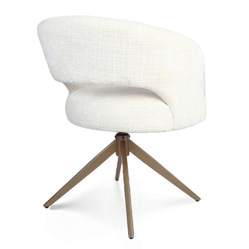 Dining Chair – Armrests, Bronze Frame, Cream White – Demi | Starfurn