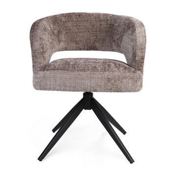 Dining Chair – Armrest, Black Frame, Round Shapes – Demi | Starfurn