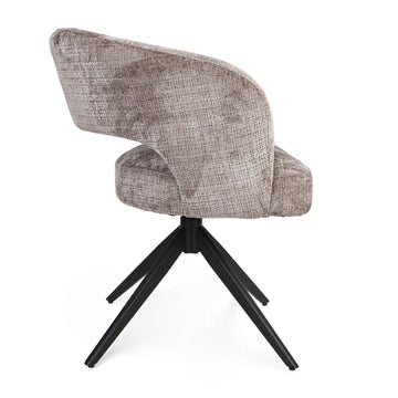 Dining Chair – Armrest, Black Frame, Round Shapes – Demi | Starfurn