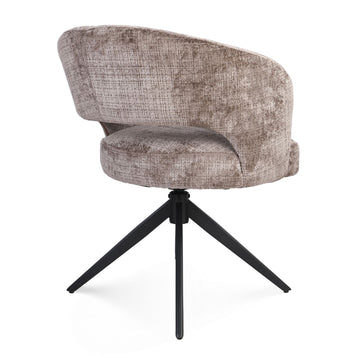 Dining Chair – Armrest, Black Frame, Round Shapes – Demi | Starfurn