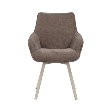 Dining chair – Swivel, Metal Frame, Brown – Mees | Starfurn