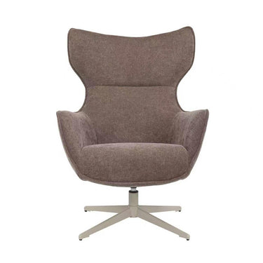 Armchair – Brown cover, swivel function, metal frame – Julia | Starfurn