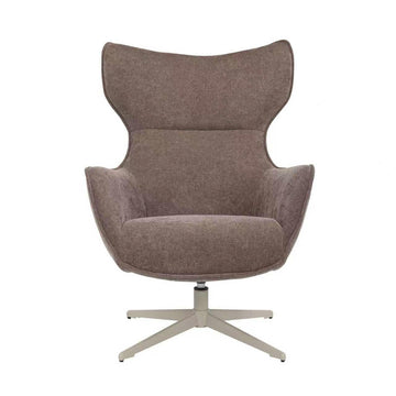 Armchair – Brown cover, swivel function, metal frame – Julia | Starfurn