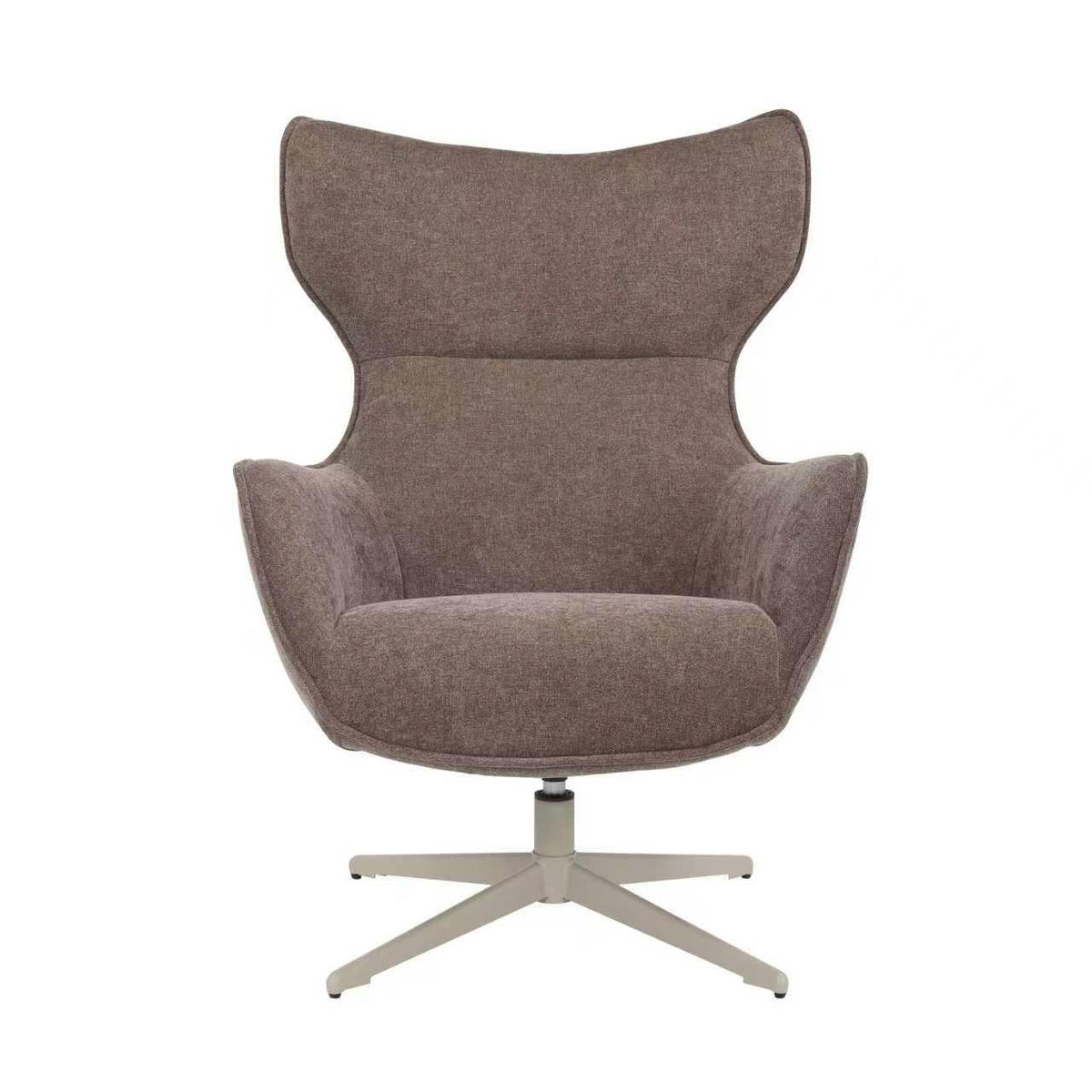 Armchair – Brown cover, swivel function, metal frame – Julia | Starfurn