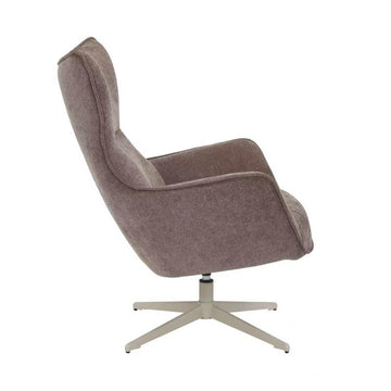 Armchair – Brown cover, swivel function, metal frame – Julia | Starfurn